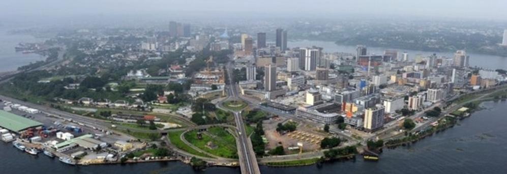 West African city skyline